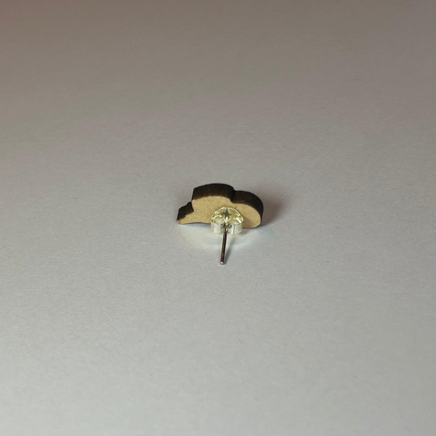 Cowboy Hat Wood Backed Earrings - Black, Brown & White