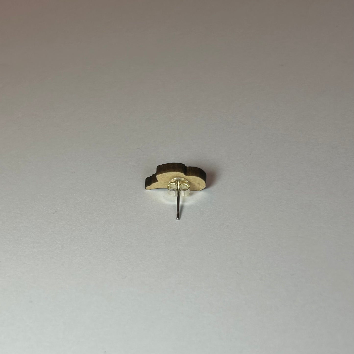 Cowboy Hat Wood Backed Earrings - Teal