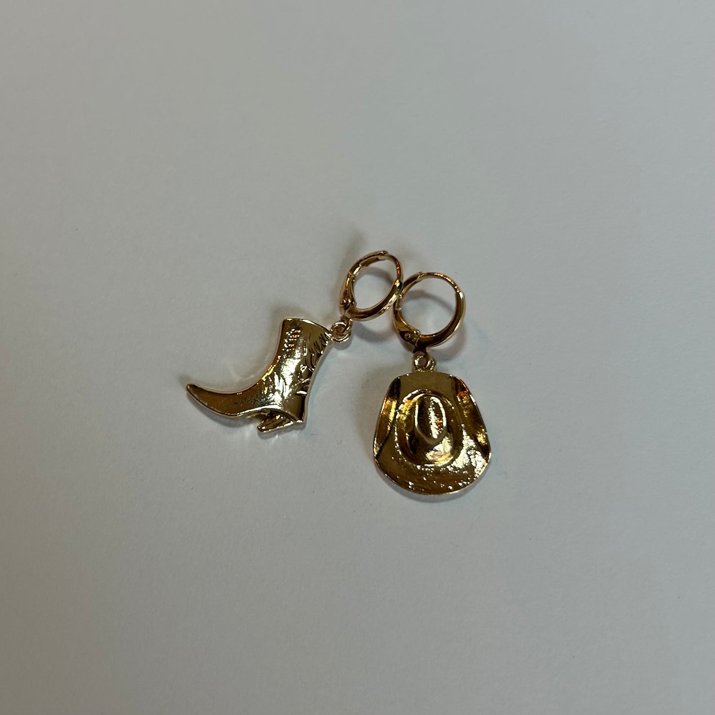 Cowboy Boot & Hat Earrings 18K Gold Plated