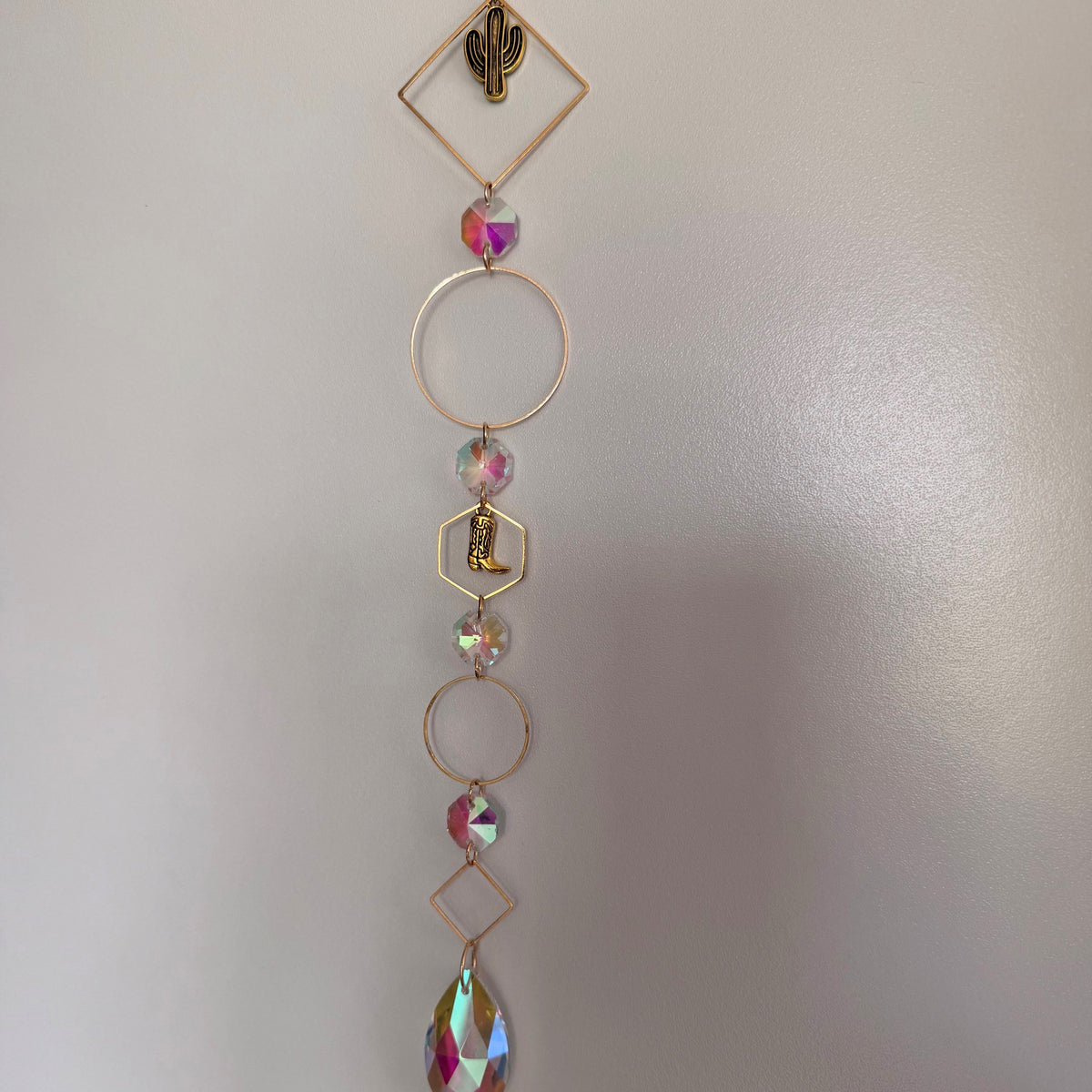 Florence Handmade Gold Cactus Suncatcher