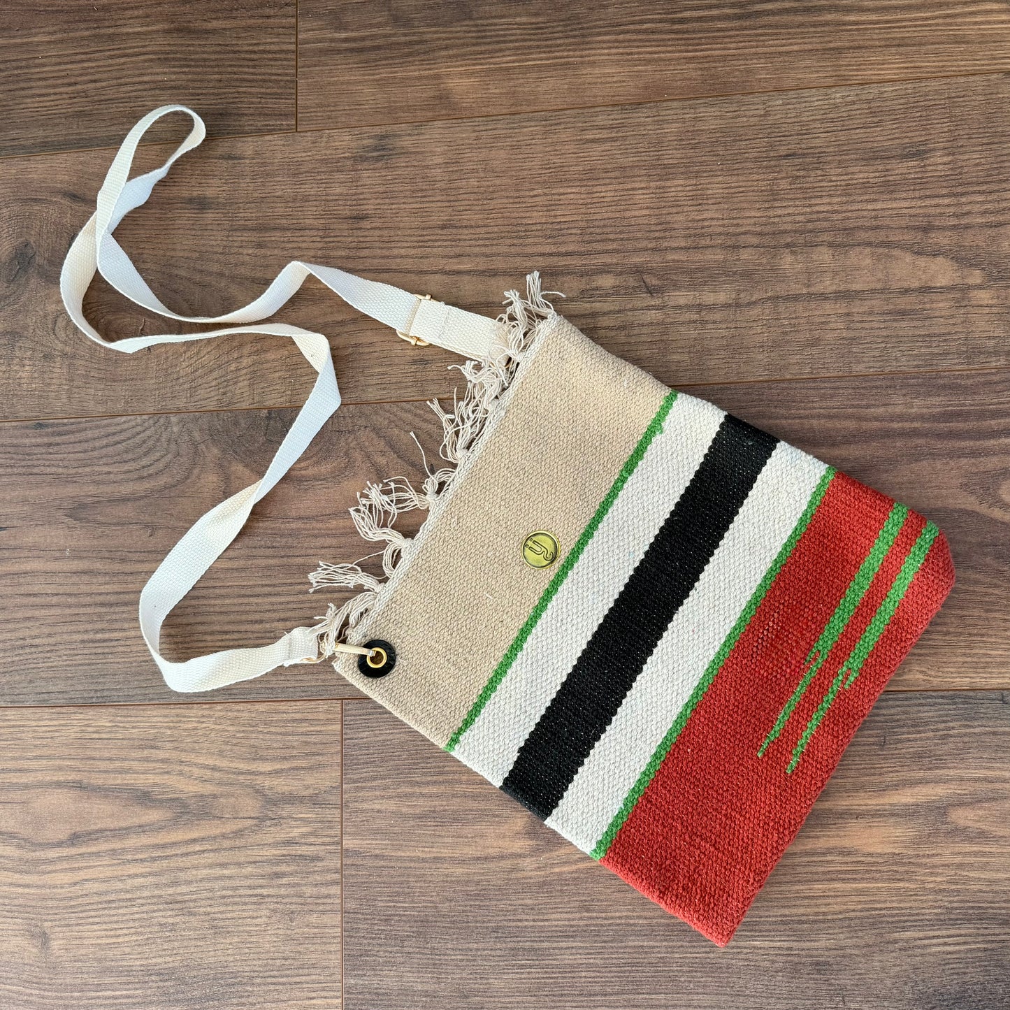 J L Maud Handmade Beige & Copper Shoulder Bag