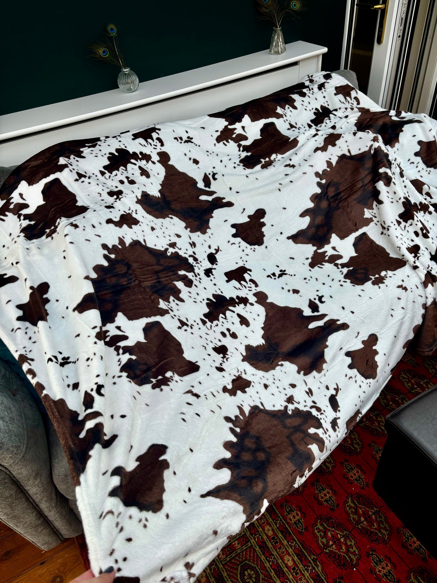 Cow Print Fleece Blanket