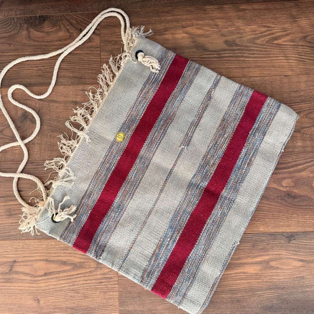 J L Maud Handmade Blue & Red Large Beach Bag