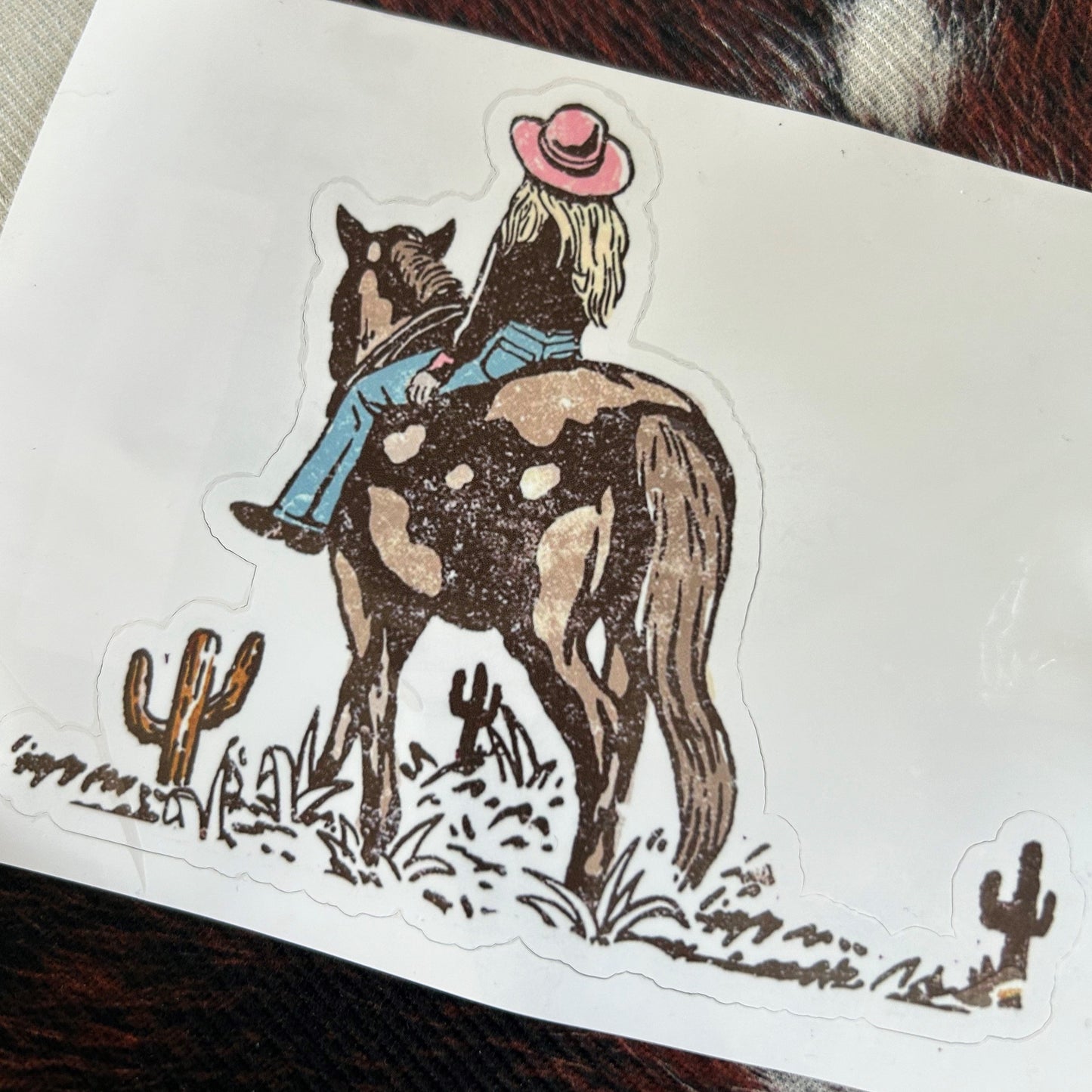 Cowgirl Car Decal Sticker