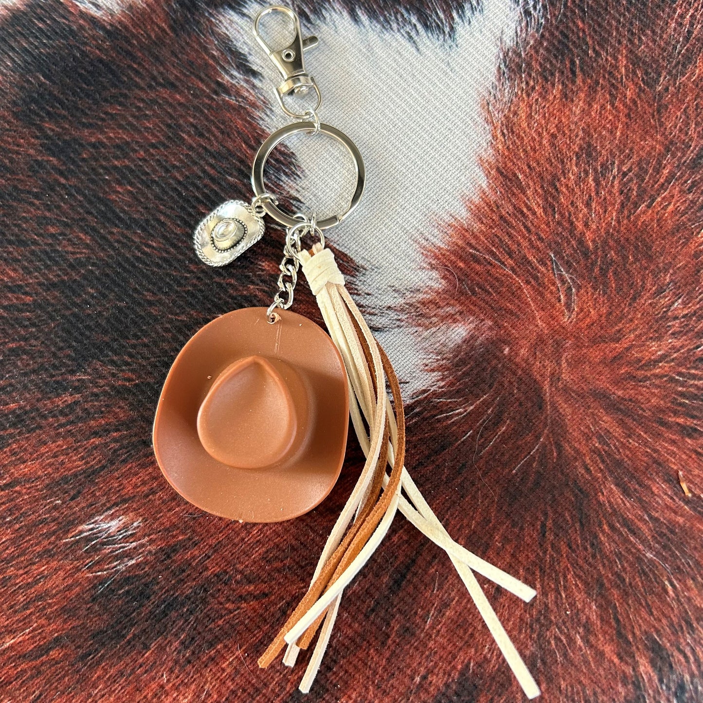 Cowboy Hat Tasselled Keyring