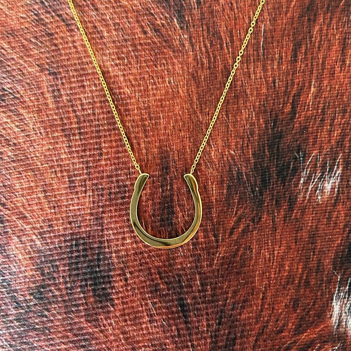 Large Horseshoe Necklace 18K Gold Plated