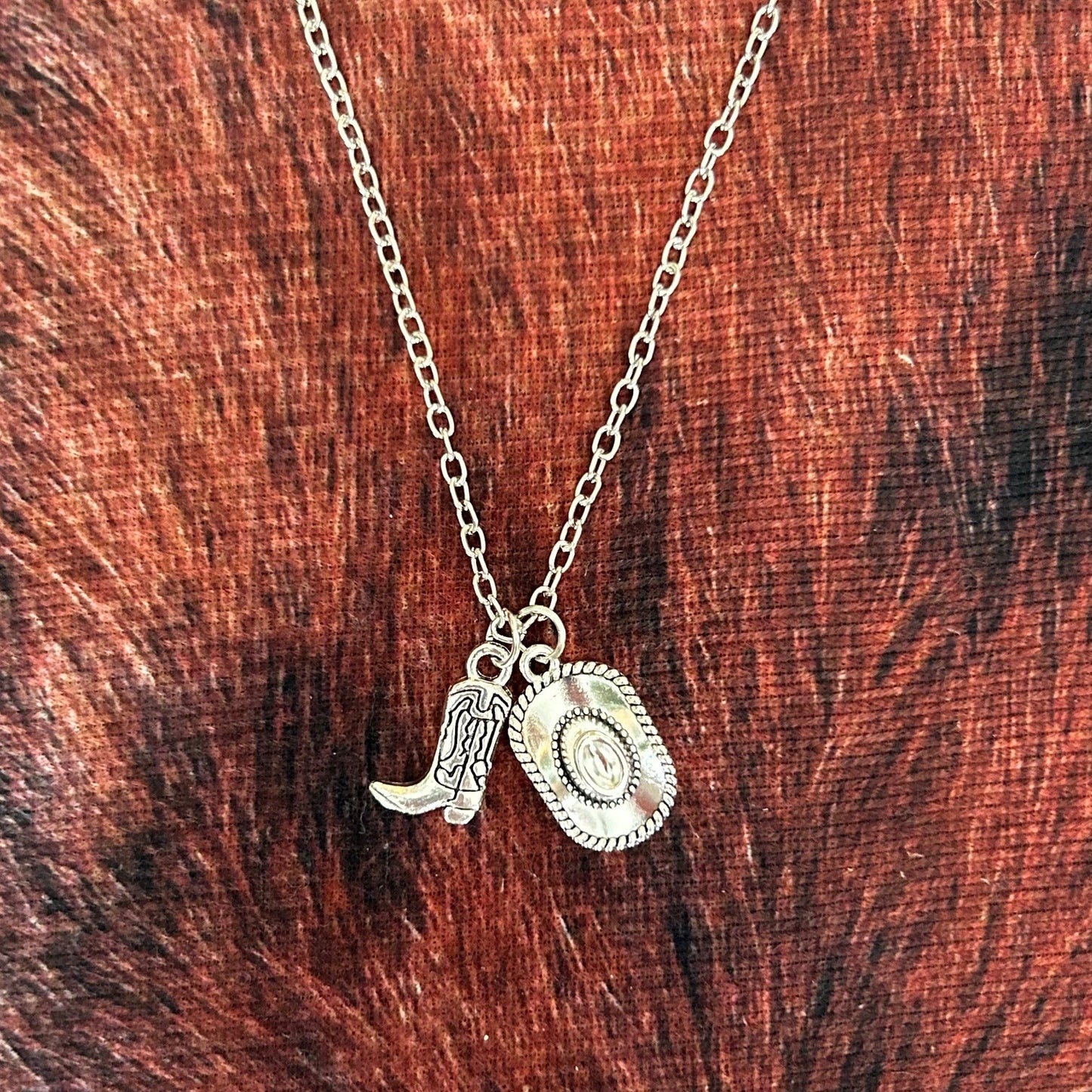 Cowboy Boot & Hat Necklace