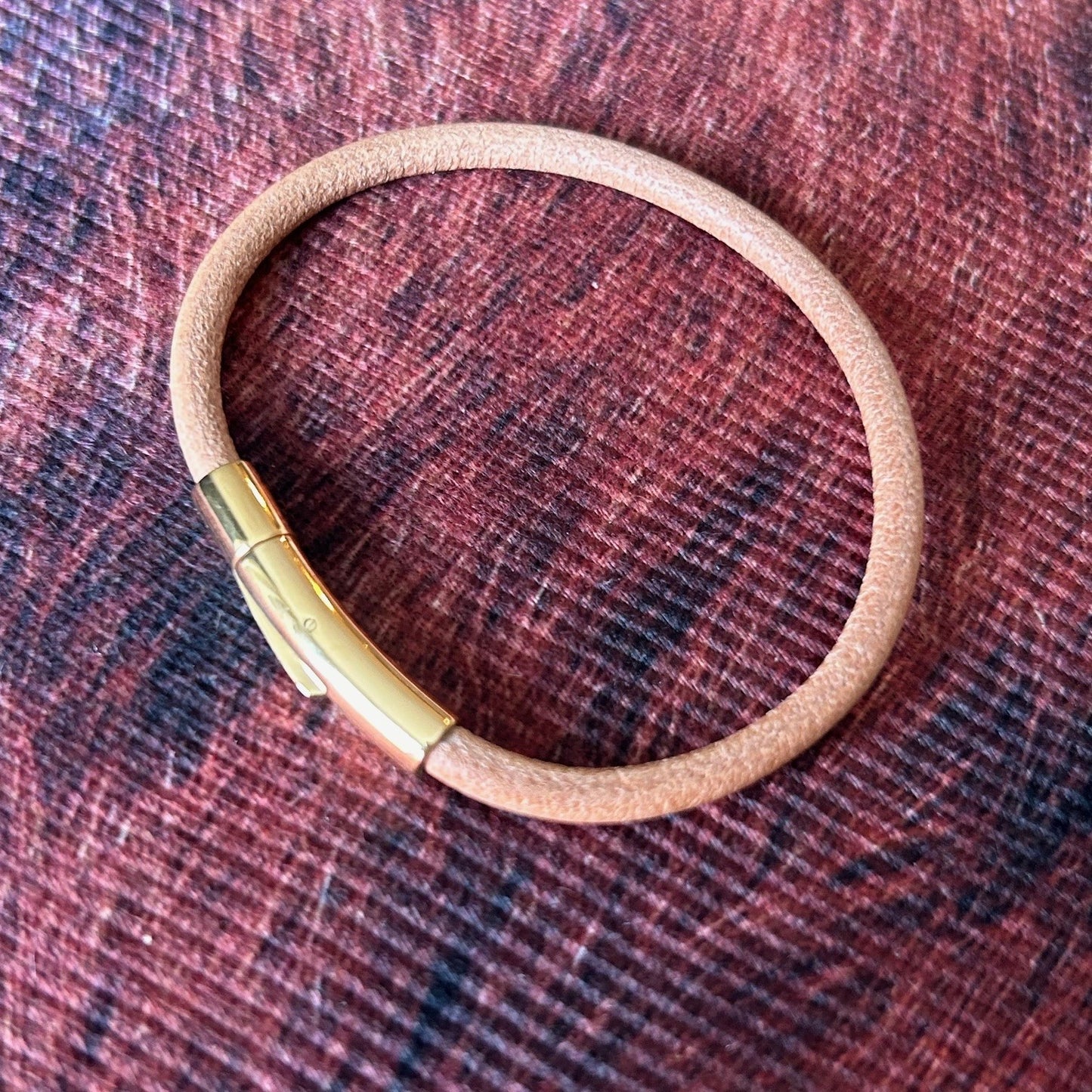 Leather Bracelet 18K Gold Plated