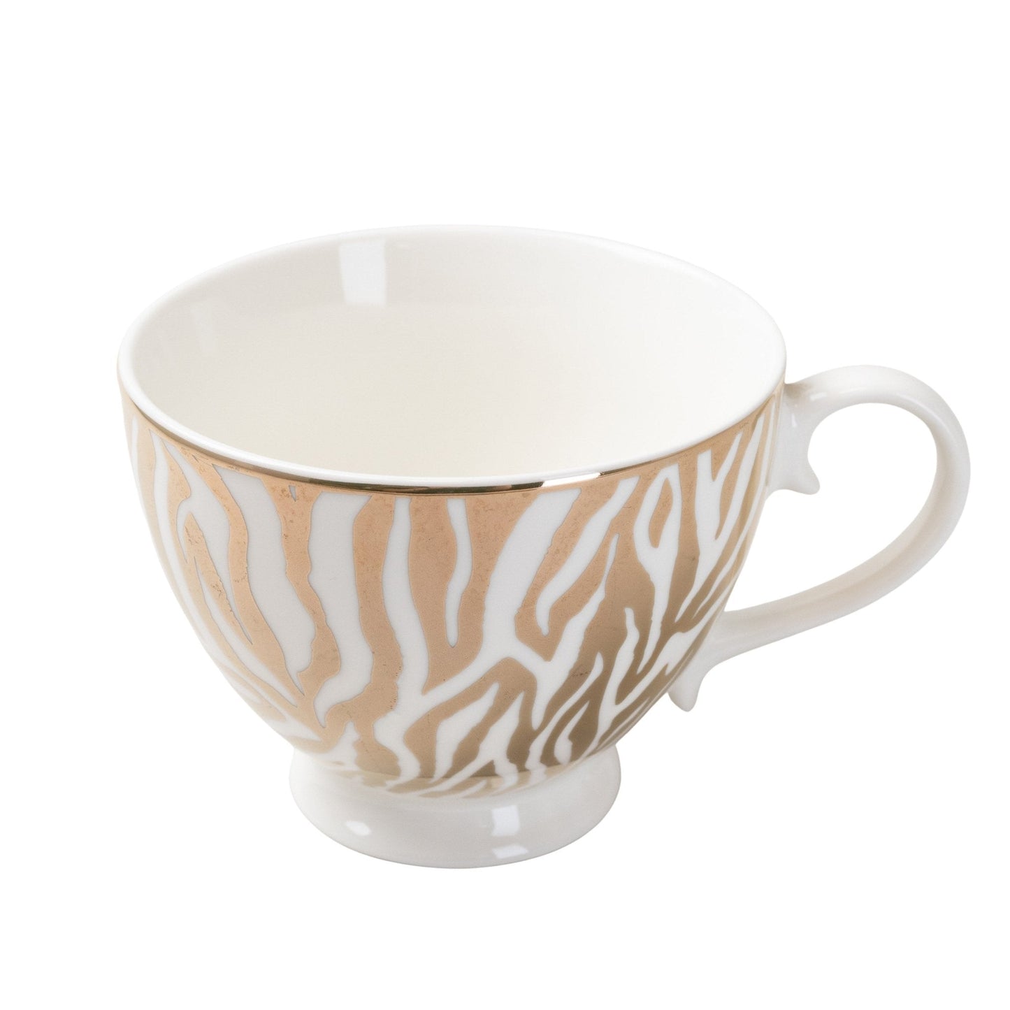Animal Luxe Footed Mug Zebra Print Gold