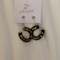 Clementine Gold Plated Hoops Black Horseshoe Handmade Earrings