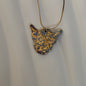 Della Stainless Steel Burgundy & Blue Highland Cow Handmade Necklace