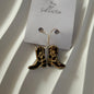 Azalia Gold Plated Hoops Brown Cowboy Boot Handmade Earrings