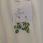 Azalia Gold Plated Hoops Ocean Blue Cowboy Boot Handmade Earrings