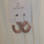 Clementine Silver Plated Hoops Marbled Pink Horseshoe Handmade Earrings