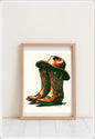 A4 Unframed Printed Card Poster Cowboy Boots