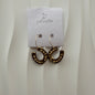 Beatrice Gold Plated Hoops Brown Cactus Handmade Earrings