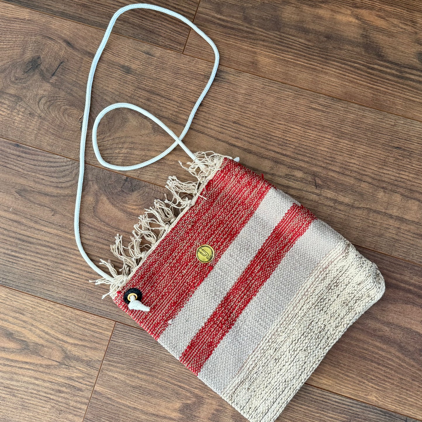 J L Maud Handmade Copper & Grey Shoulder Bag