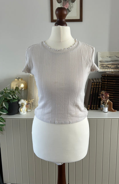 Topshop Cropped Top White Size 10