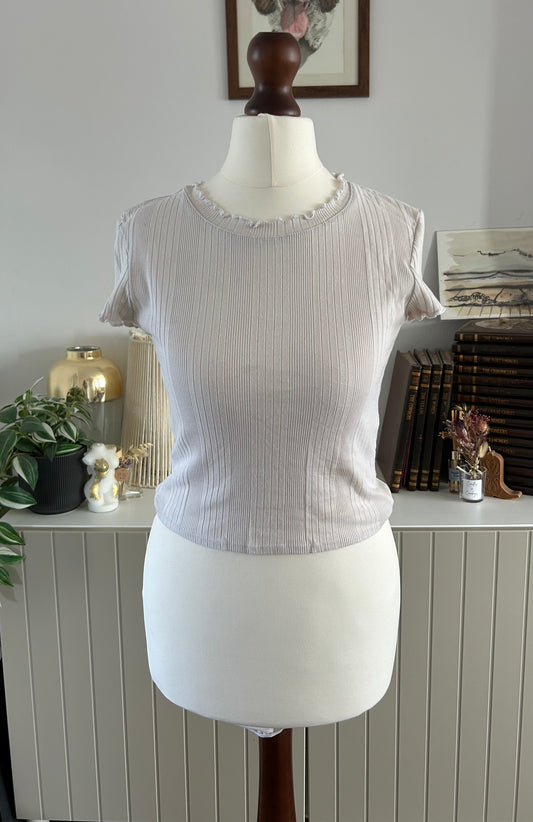 Topshop Cropped Top White Size 10