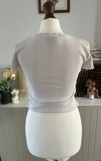 Topshop Cropped Top White Size 10