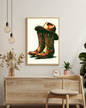 A4 Unframed Printed Card Decorative Picture Cowboy Boots
