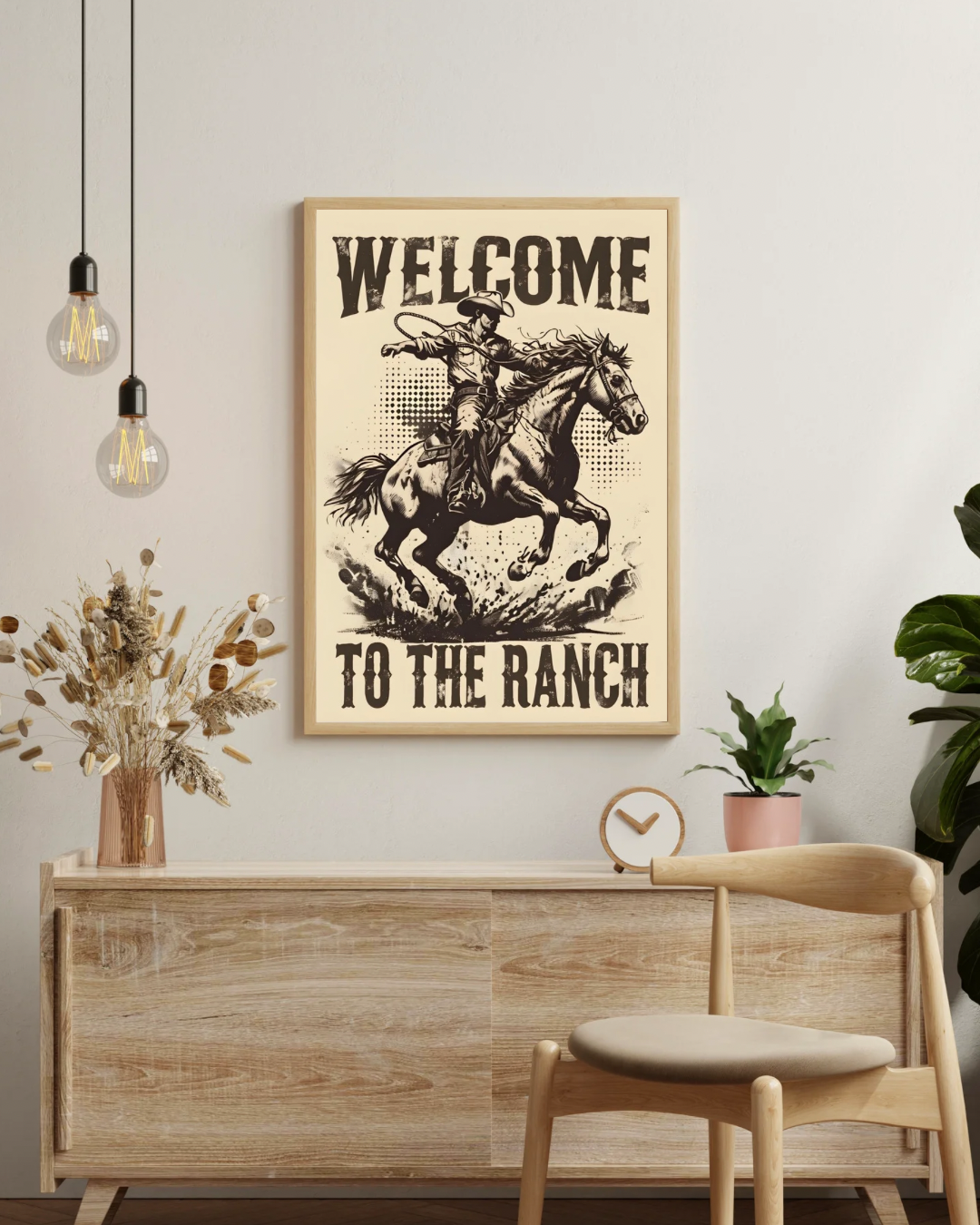 A4 Unframed Printed Card Decorative Picture Cowboy Welcome To The Ranch