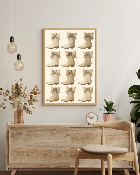 A4 Unframed Printed Card Decorative Picture Nude Cowboy Boots