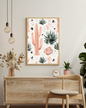 A4 Unframed Printed Card Decorative Picture Peach Cactus