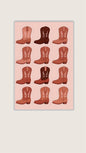 A4 Unframed Printed Card Decorative Picture Pink Cowboy Boots