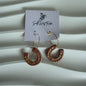 18K Gold Plated Hoops Pink Horseshoe Handmade Earrings