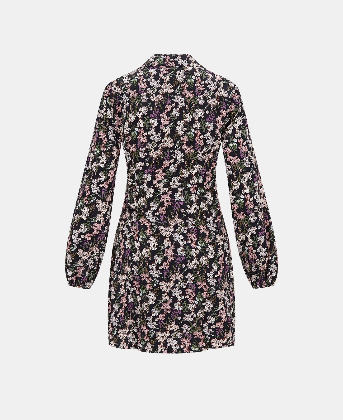 Black Floral Shirt Dress