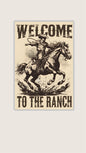 A4 Unframed Printed Card Decorative Picture Cowboy Welcome To The Ranch