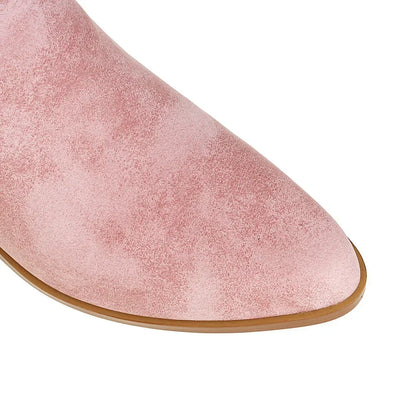 Pointed Toe Knight Boots for Women Brown PU Leather Knee High Boots Woman  Autumn Winter Western Cowboy Long Botas Mujer 2024