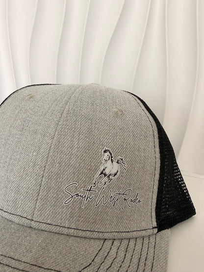 South West Rodeo Branded Black & Grey Trucker Hat