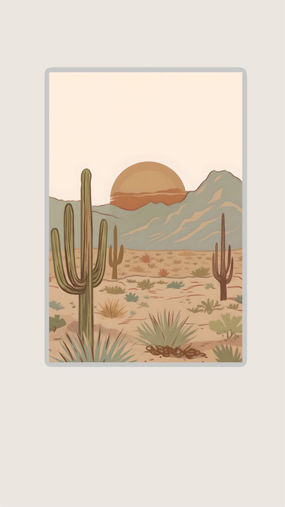 A3 Unframed Printed Card Decorative Picture Warm Western Sunset