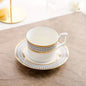 Ceramic Mug and Saucer Set with Golden Edge (1 Set)